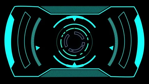 Cyber interface animation with rotating scanner ring and futuristic data ac.. Stock Footage 337364616