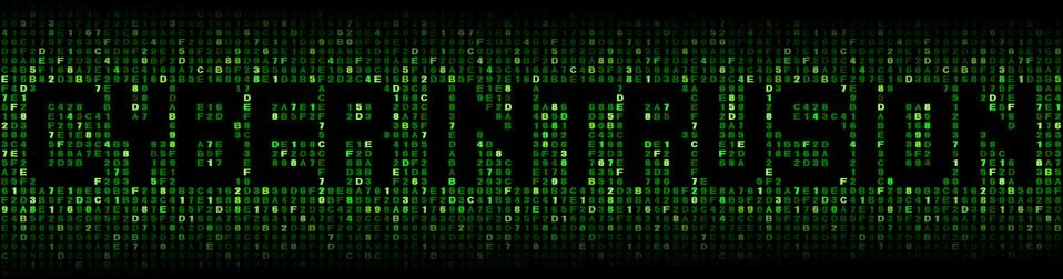 Cyber Intrusion text on hex code illustration イラスト素材