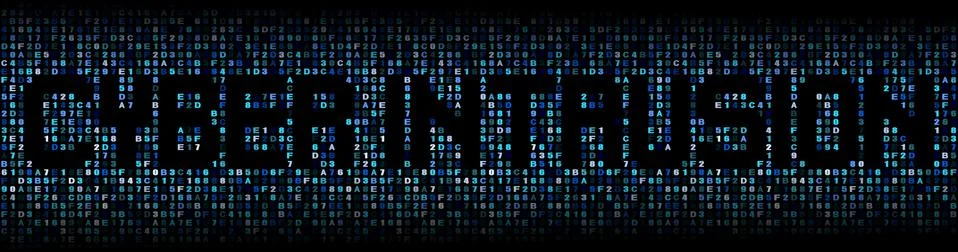 Cyber Intrusion text on hex code illustration Stock Illustration