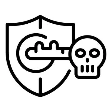 Cyber key icon outline vector. Secure money Illustration