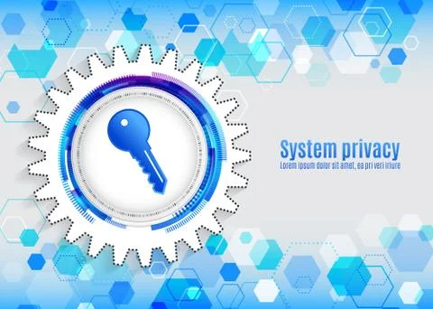 Cyber key for internet protection. Computer data defense. Global network secu Stock Illustration