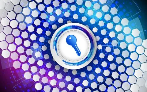 Cyber key for internet protection. Computer data defense. Global network secu Stock Illustration