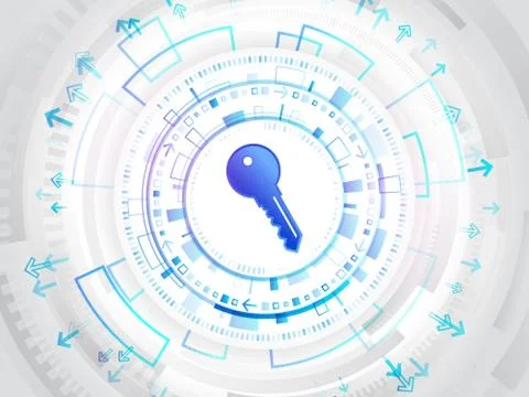 Cyber key for internet protection. Computer data defense. Stock Illustration