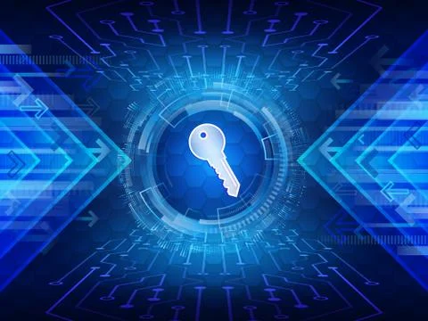 Cyber key for internet protection. Computer data defense. イラスト素材