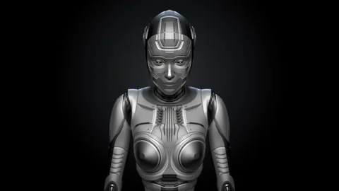 Cyber lady zoom Video stock 251747633