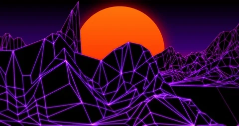 Cyber landscape in 3d style on light background. 3d technology illustration Stock Footage 122912440