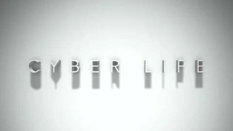 Cyber life 3D title animation with shadows on a white background 動画素材 297067725