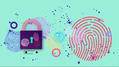 Cyber lock and biometric keys safeguarding the future Stock Footage 302533870