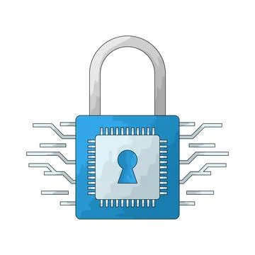 Cyber lock illustration Stock Illustration