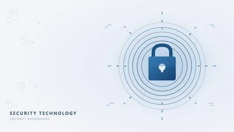 Cyber Lock Light Background Vector Security Clean Design Stock Illustration