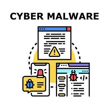 Cyber malware virus attacking digital devices and systems 스톡 일러스트