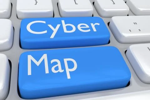 Cyber Map concept Stock Illustration
