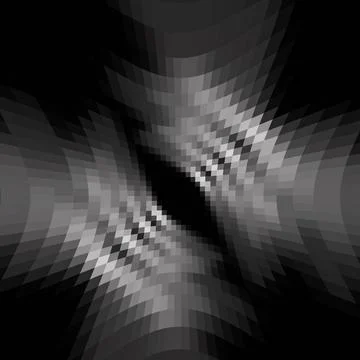 Cyber Matrix Vortex – Dark Abstract Monochrome Op-Art Pixel Background Illustrazione stock