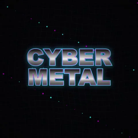 Cyber Metal Text Effect - Futuristic Neon Glow on Dark Brick Background wit.. Stock Footage 346284785