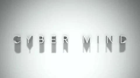 Cyber mind 3D title animation with shadows on a white background Stock Footage 297457537