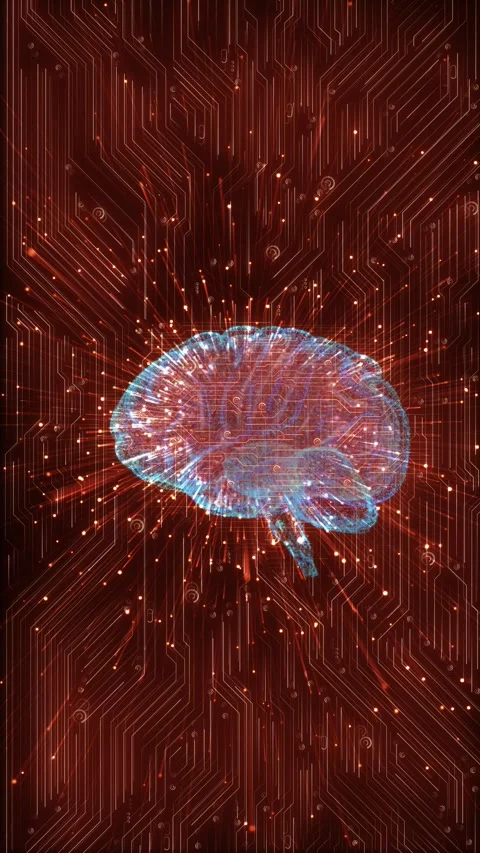 Cyber mind Artificial Intelligence AI technology icons Network connection Future Stock Footage 314182376