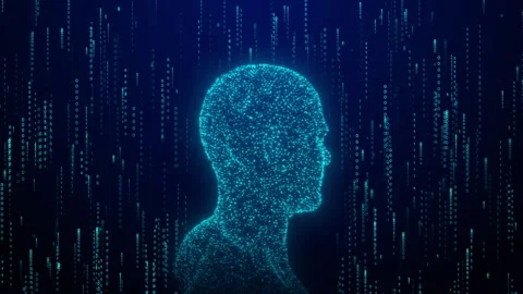 Cyber mind Human fast digital computing, Future AI tech machine learning 動画素材 344096212