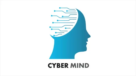 Cyber mind logo Stock Footage 154340943