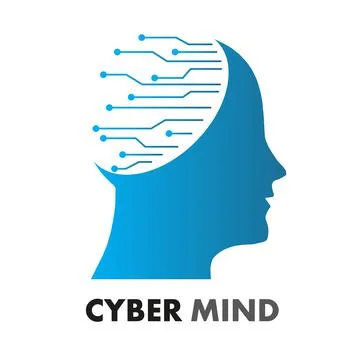 Cyber mind logo Stock Illustration