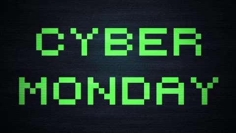 Cyber Monday 3D Text Design Old TV Effect Stock Illustration