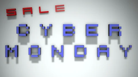 Cyber Monday 3D Text Looping Animation - Shadows On A White Background Stock Footage 94777904
