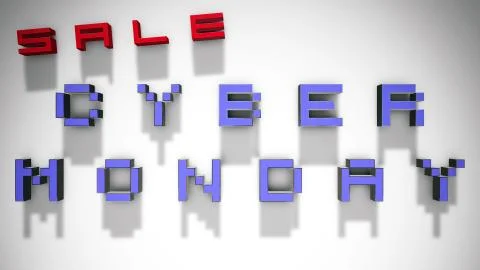 Cyber Monday 3D Text - Shadows On A White Background Stock Illustration