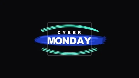 Cyber monday animated title overlay with brush stroke for e-commerce sales .. Stock Footage 344858603
