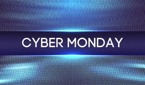 Cyber monday background. Binary code. Sale concept. Vector illustration Illustrazione stock
