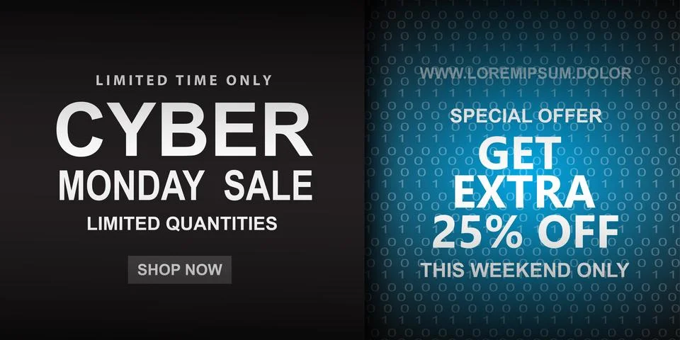 Cyber ??monday binary background. Annual sales illustration Stockillustratie