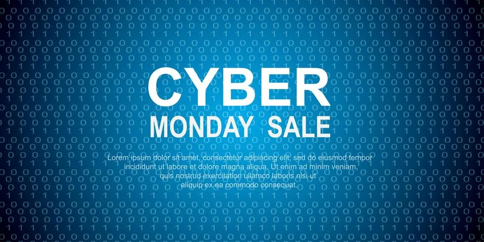 Cyber monday binary background. Annual sale illustration イラスト素材