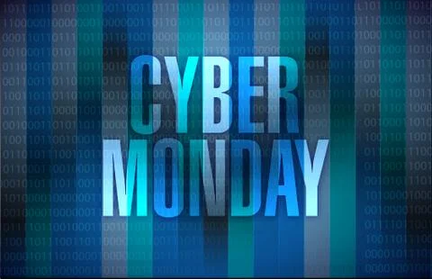 Cyber monday binary sign illustration design Stock Illustration
