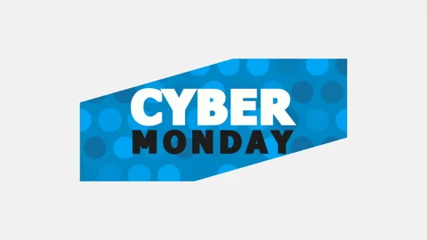Cyber Monday with blue dots pattern Stock Footage 221641144