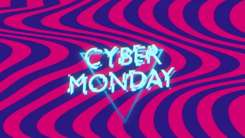 Cyber Monday with blue triangles and gradient waves pattern Видео 220885669