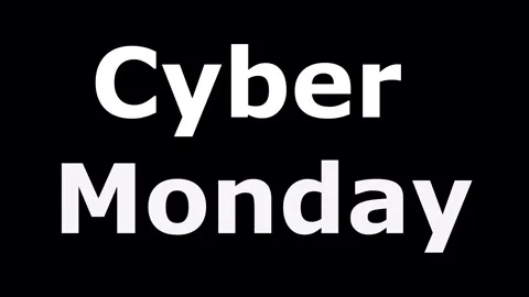 Cyber Monday Bold Text Animation on Dark Background Stock Footage 331810182