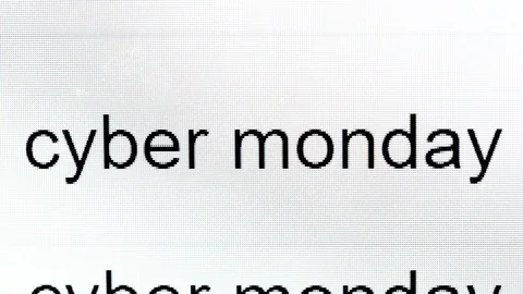 Cyber monday closeup computer screen Stock Footage 82991136
