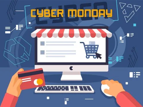 Cyber monday design flat vector illustration graphic Stock Illustration
