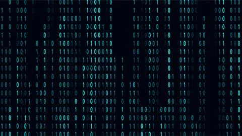 Cyber Monday digital binary code background with glowing stream of computer.. Stock Illustration