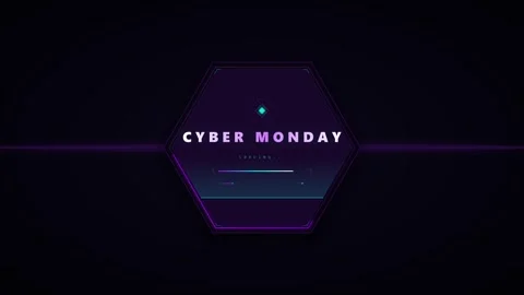 Cyber monday digital loading animation with futuristic hexagon hud interfac.. Vidéo 344857876