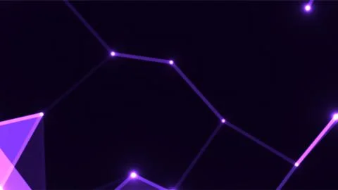 Cyber Monday Digital Network Abstract Background with Purple Glowing Plexus.. 스톡 일러스트