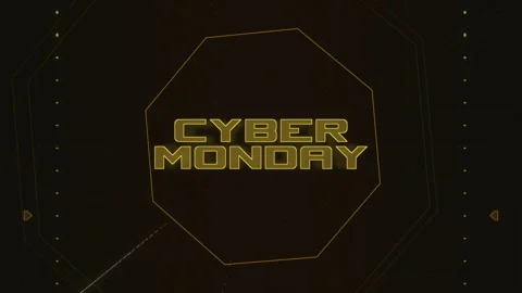 Cyber Monday on digital screen with HUD elements Stock Footage 252672129