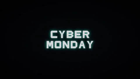 Cyber monday digital text animation: tech-style neon glow title for e-comme.. 库存影片 344855989