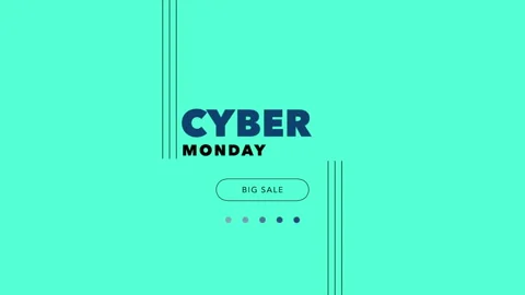 Cyber Monday with dots and lines pattern on green gradient Video stock 252671252