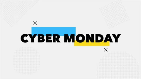 Cyber Monday with dots pattern and lines shapes on white modern gradient Video stock 217699037