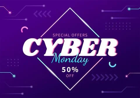 Cyber Monday Event Vector Illustration with Super Sale and Big Discount Pur.. Stock Illustration