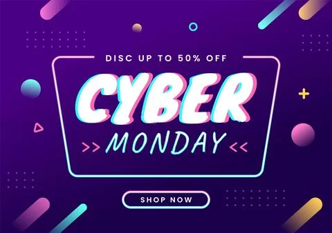 Cyber Monday Event Vector Illustration with Super Sale and Big Discount Pur.. Stock Illustration