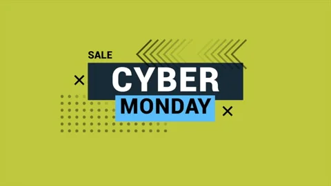 Cyber Monday with geometric pattern on yellow gradient Vídeo Stock 252026701