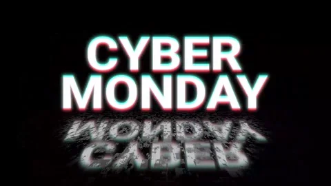 Cyber monday glitch animated text glitch cyber monday neon sale offer bg ba.. Stock Footage 281304790
