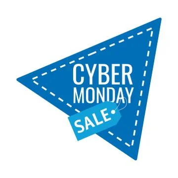 Cyber monday lettering in triangular frame Stock Illustration