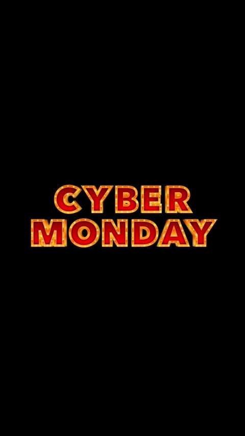 CYBER MONDAY Marquee Light Bulb Animation on Black Background. Stock Footage 318967742
