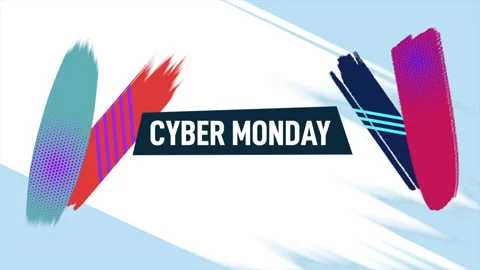 Cyber Monday on memphis pattern with lines and dots Видео 252671760